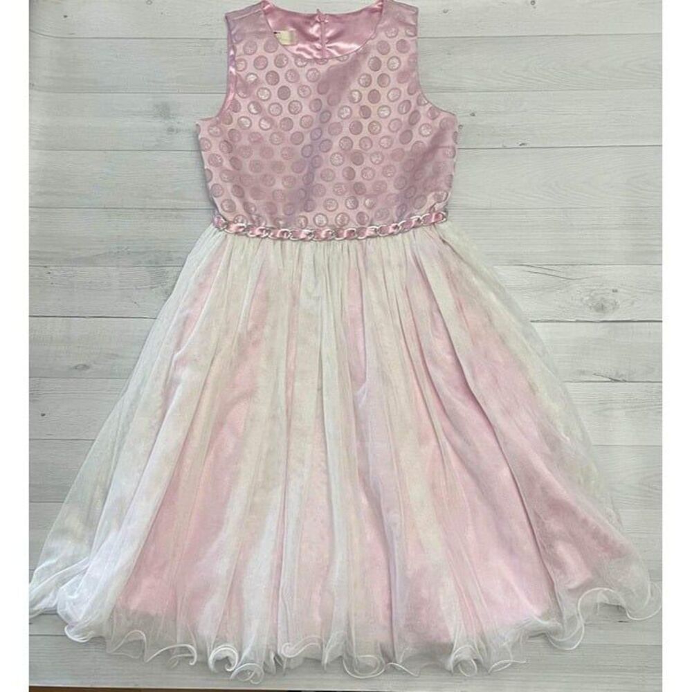 American Princess girls Special Occasion Dress pink white tulle‎ size 12